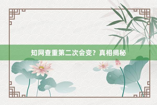 知网查重第二次会变?真相揭秘